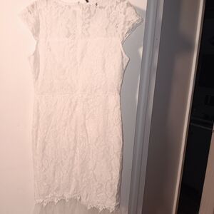 Elegant White Lace Midi Dress